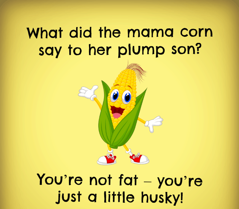  Qu'est-ce que la maman maïs a dit à son fils dodu? Tu're not fat - you're just a little husky!