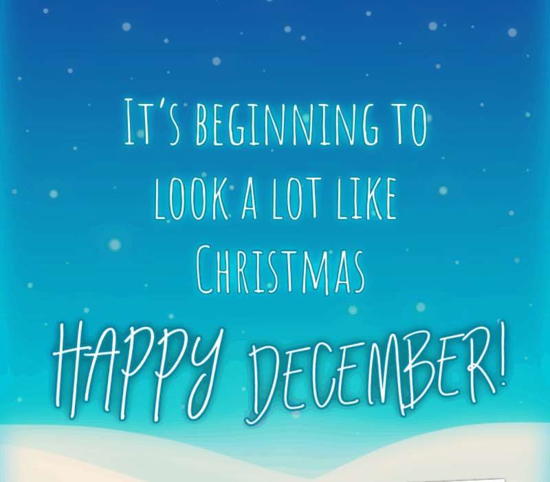   То's beginning to look a lot like Christmas. Happy December!