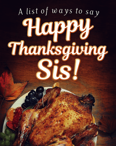 Fijne Thanksgiving, zus! 28 Turkije Dag Groeten voor een Zuster