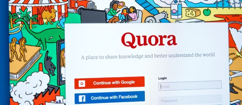 Quora-ийн албан ёсны вэбсайтын нүүр хуудас